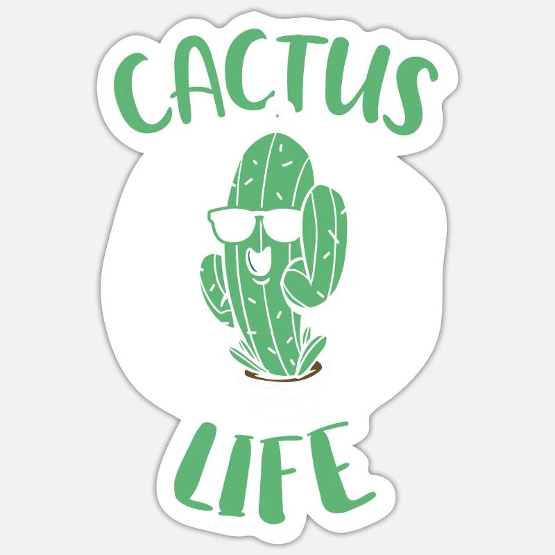 Jardin de cactus - Sticker taille S (10 x 10 cm) - blanc mat