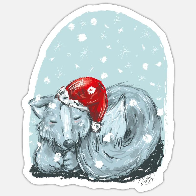 Winterwolf Sticker Größe S (10 x 10 cm)