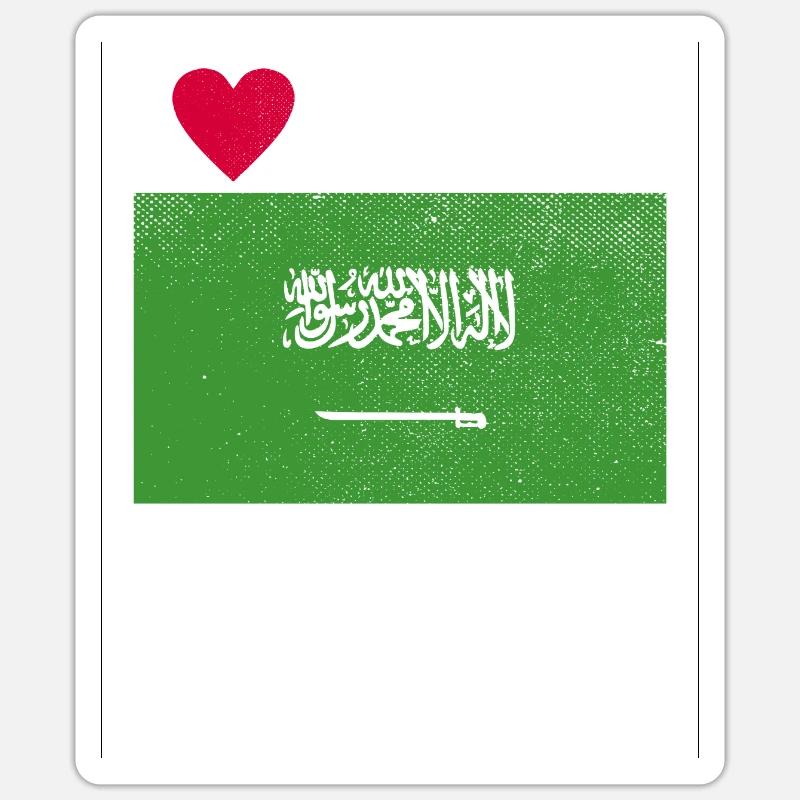 Saudi Arabia flag - Sticker size S (10 x 10 cm) - white matte
