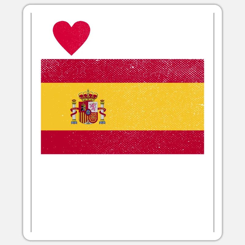 Drapeau de l’Espagne - Sticker taille S (10 x 10 cm) - blanc mat