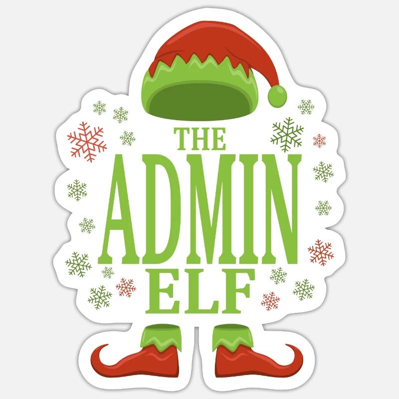 Admin Christmas Elf Sticker size S (10 x 10 cm)