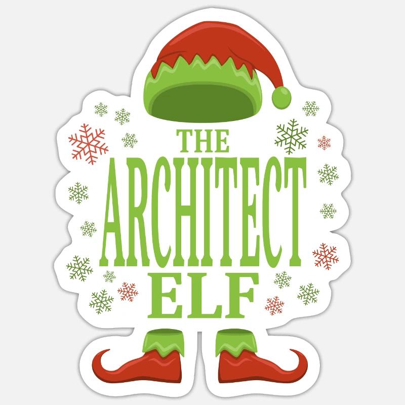 Architecte Elfe de Noël Sticker taille S (10 x 10 cm)