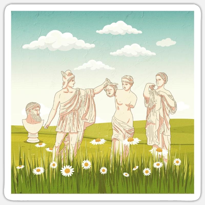 Bloomcore Esthétique Statue grecque Flowercor Sticker taille S (10 x 10 cm)