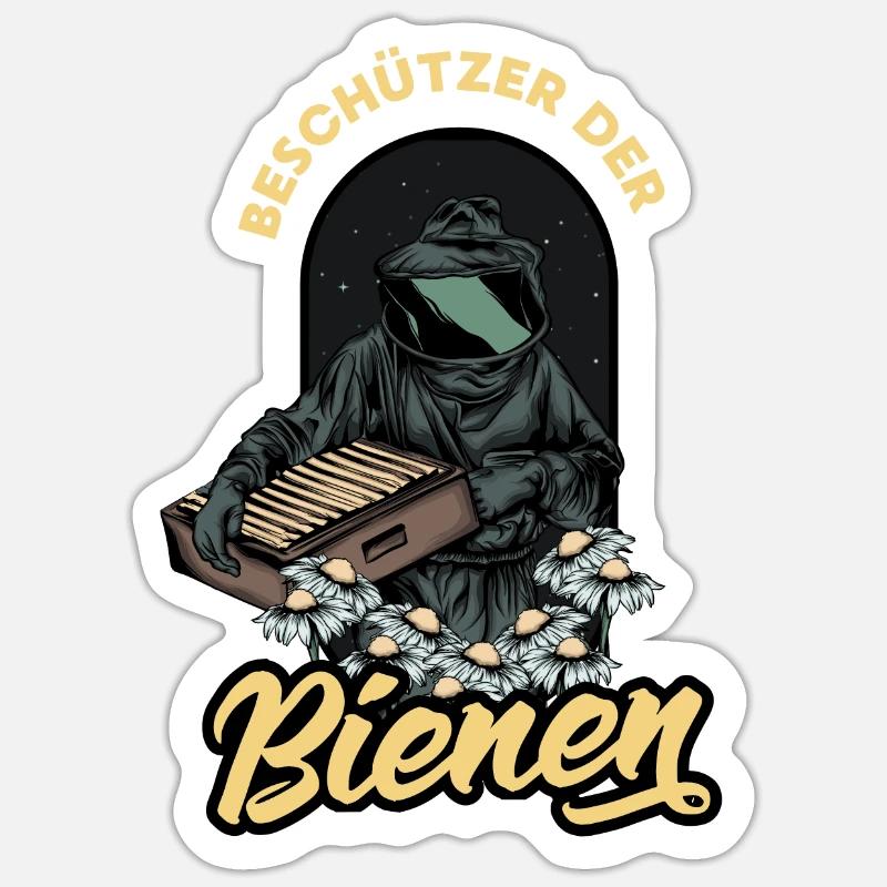 Protector of bees - Sticker size S (10 x 10 cm) - white matte