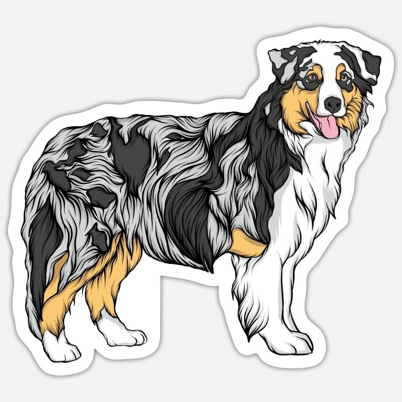 Border Collie - Sticker taille S (10 x 10 cm) - blanc mat