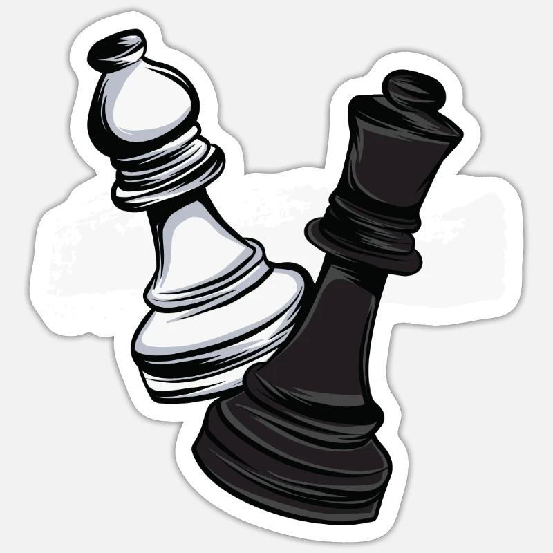 Dames de coureur d’échecs - Sticker taille S (10 x 10 cm) - blanc mat
