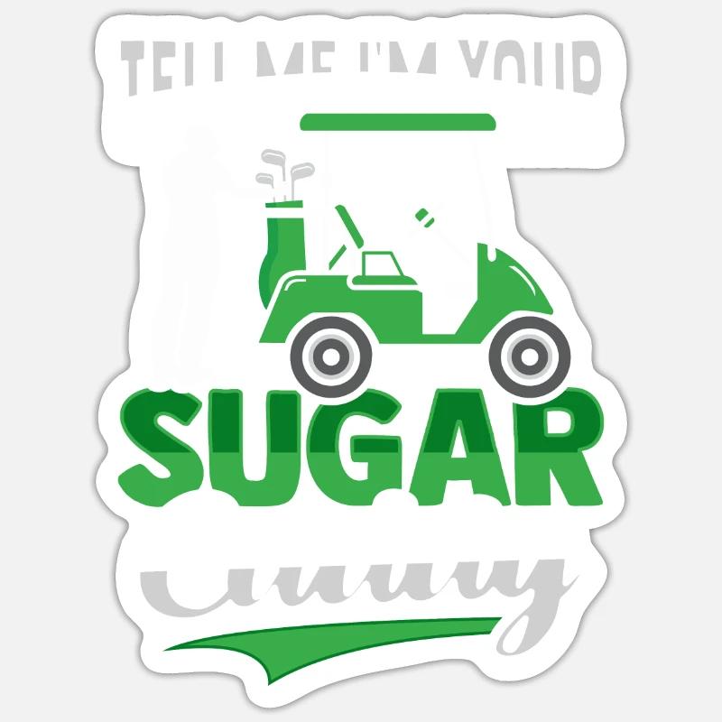 Golf Caddy - Sticker Größe S (10 x 10 cm) - Mattweiß