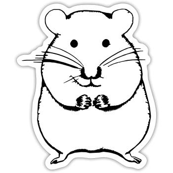 Hamster mignon animal rongeur animaux vecteur animal 8 - Sticker taille S (10 x 10 cm) - blanc mat - Devant