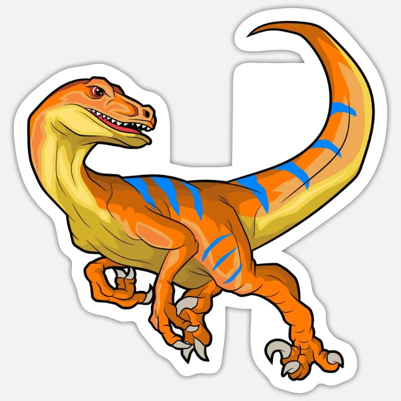 Velociraptor Dinosaurier Kinder Dino Geschenk - Sticker Größe S (10 x 10 cm) - Mattweiß