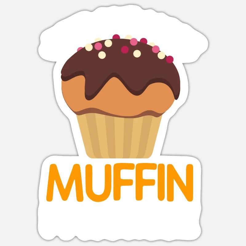 Muffin - Sticker Größe S (10 x 10 cm) - Mattweiß