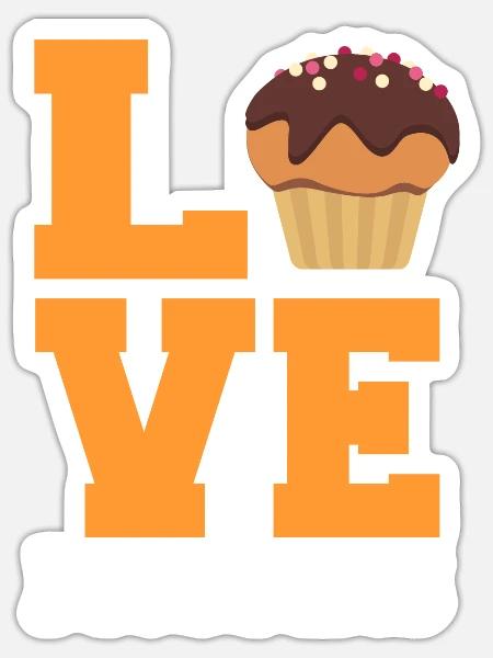 Muffin - Sticker Größe S (10 x 10 cm) - Mattweiß