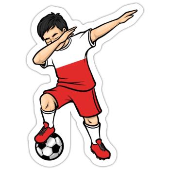 Dabbing Football Player Young Poland Football - Sticker size S (10 x 10 cm) - white matte - Front