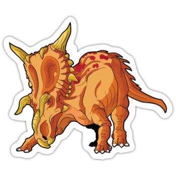 Xenoceratops Dinosaur Children Dino Gift - Sticker size S (10 x 10 cm) - white matte - Front
