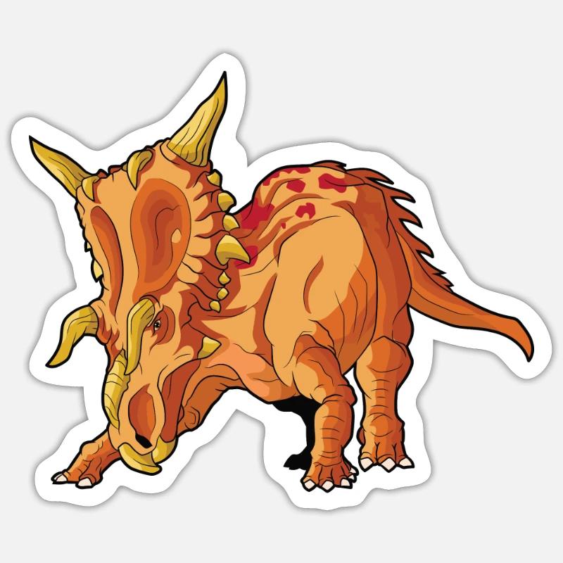 Xenoceratops Dinosaurier Kinder Dino Geschenk - Sticker Größe S (10 x 10 cm) - Mattweiß