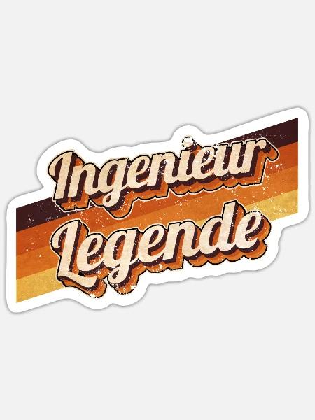 Ingenieur Geburtstag als Legende geboren Ingenieur - Sticker Größe S (10 x 10 cm) - Mattweiß