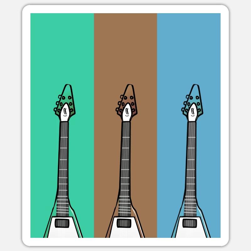 Guitars - Sticker size S (10 x 10 cm) - white matte