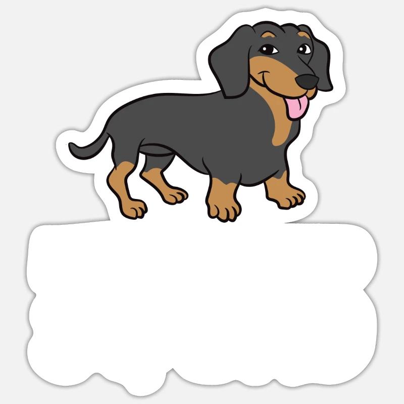 Teckel - Dachshund Squad - Sticker taille S (10 x 10 cm) - blanc mat
