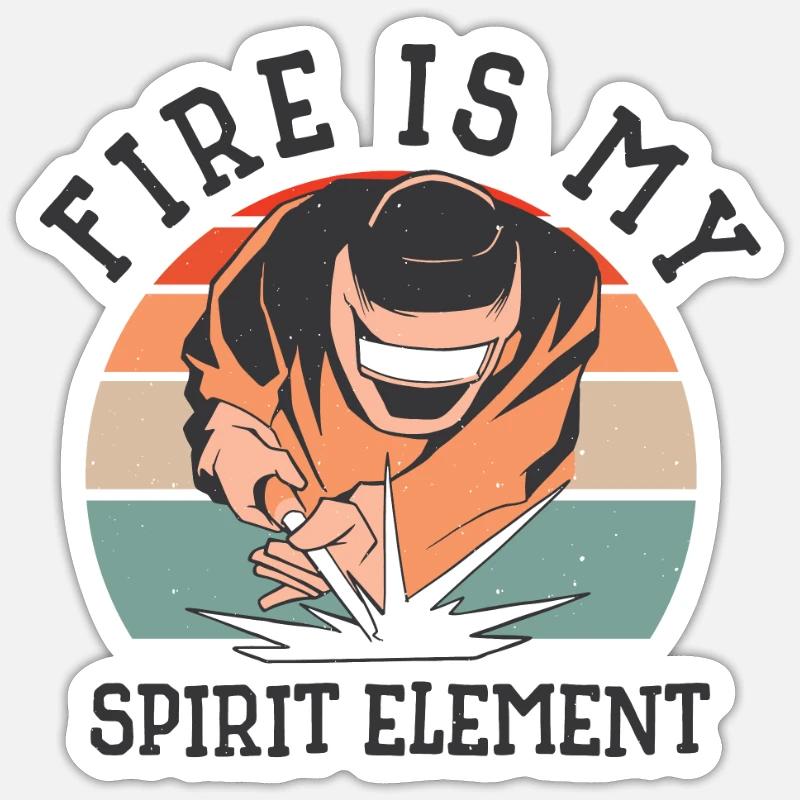 Welding Fire Spirit Element Metalworker Blacksmith Sticker size S (10 x 10 cm)