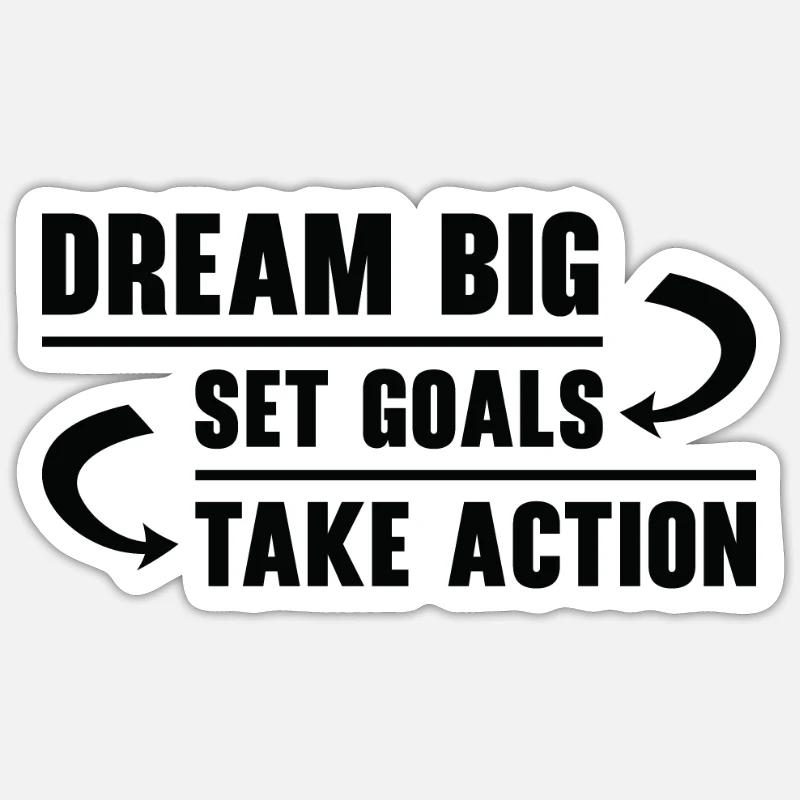 Objectif Vie Citations Message positif Motivant Sticker taille S (10 x 10 cm)
