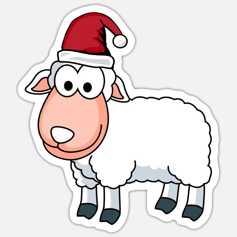 Sheep Comic Christmas - Sticker size S (10 x 10 cm) - white matte