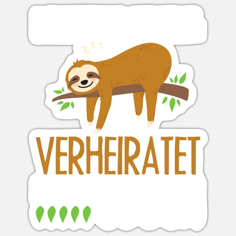 Faultier Sloth Langschläfer Spruch Nachthemd - Sticker Größe S (10 x 10 cm) - Mattweiß