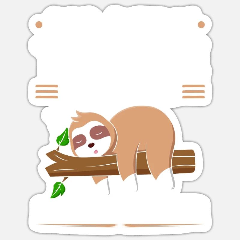 Faultier Schlaf Weiter Sloth Langschläfer Sticker Größe S (10 x 10 cm)