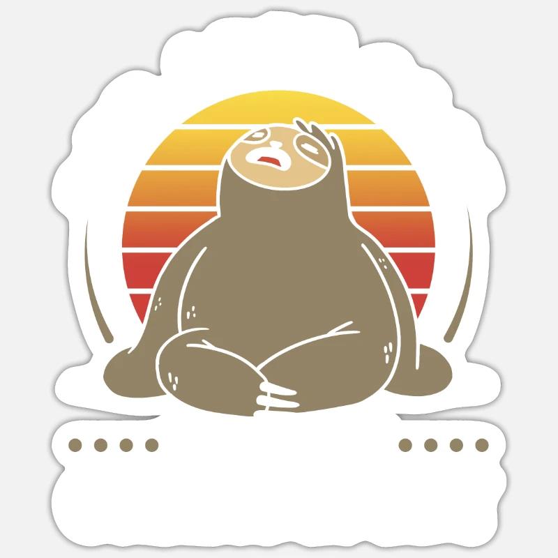 Faultier Gähndefekt, Sloth Langschläfer - Sticker Größe S (10 x 10 cm) - Mattweiß