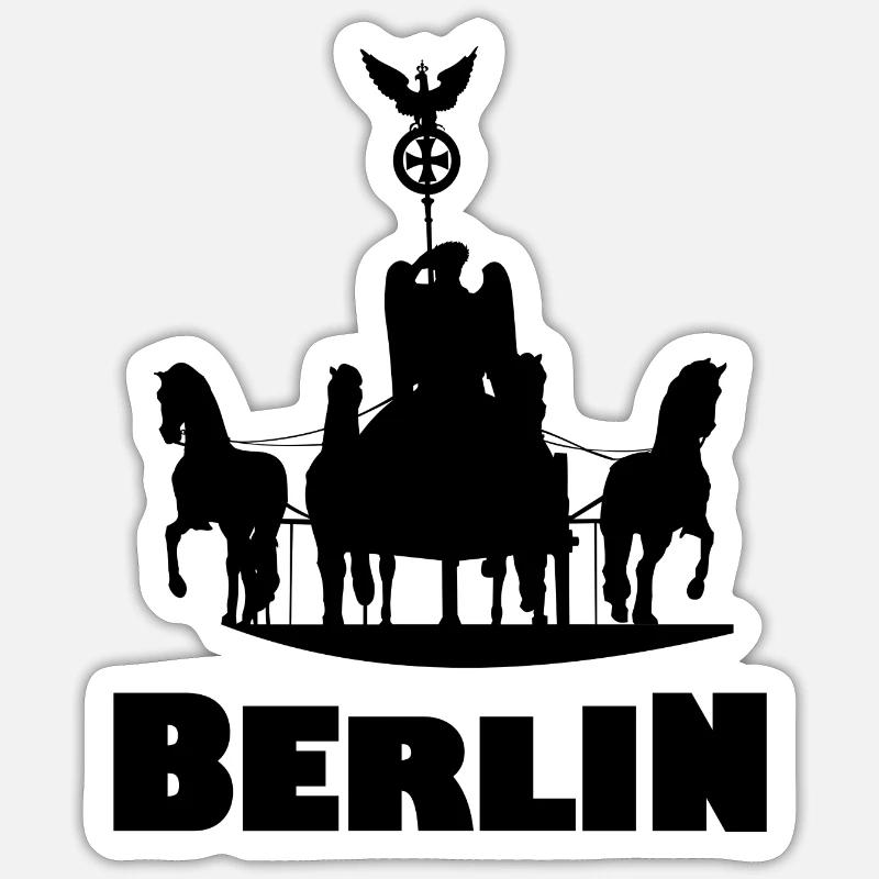 La capitale Berlin - Sticker taille S (10 x 10 cm) - blanc mat
