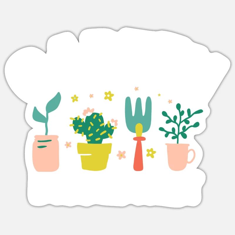 Hobbygärtner Gartenarbeit Gartenfee Garten Buddel - Sticker Größe S (10 x 10 cm) - Mattweiß