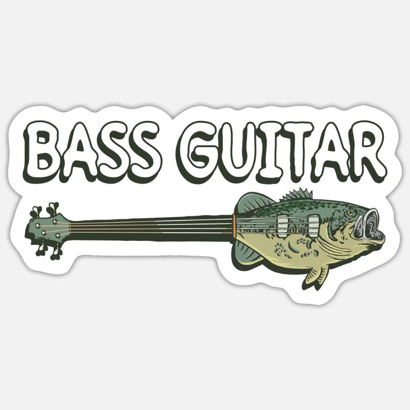 Guitare basse - Guitariste basse Basse - Sticker taille S (10 x 10 cm) - blanc mat
