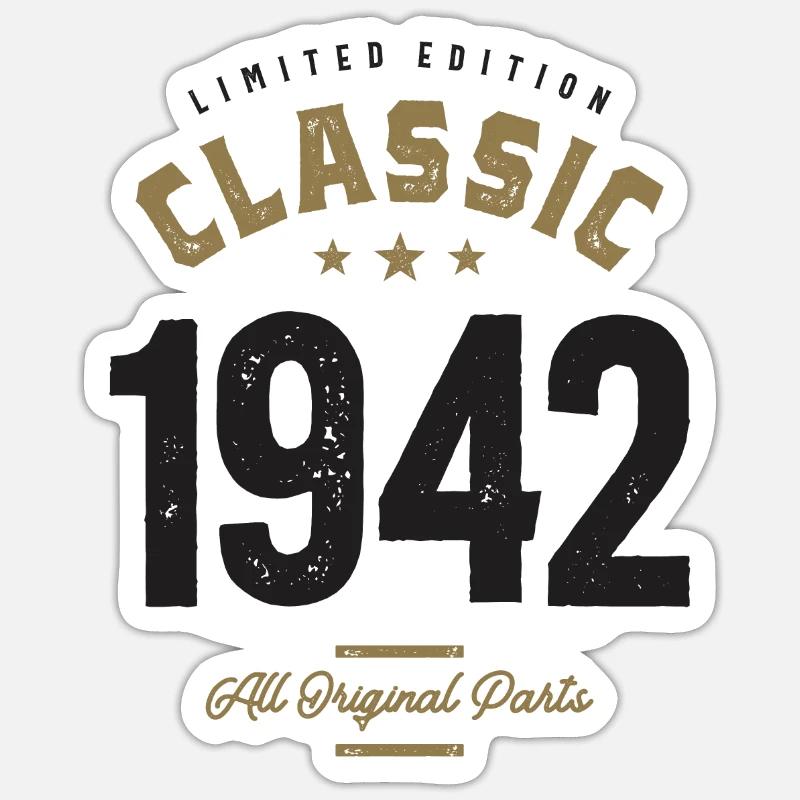 Classique 1942 80e anniversaire - Sticker taille S (10 x 10 cm) - blanc mat