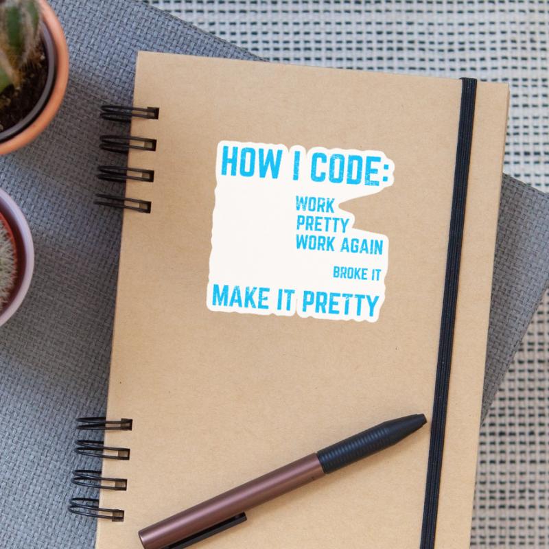 Programmeur Codeur Développeur de logiciels Programming Co Sticker taille S (10 x 10 cm)
