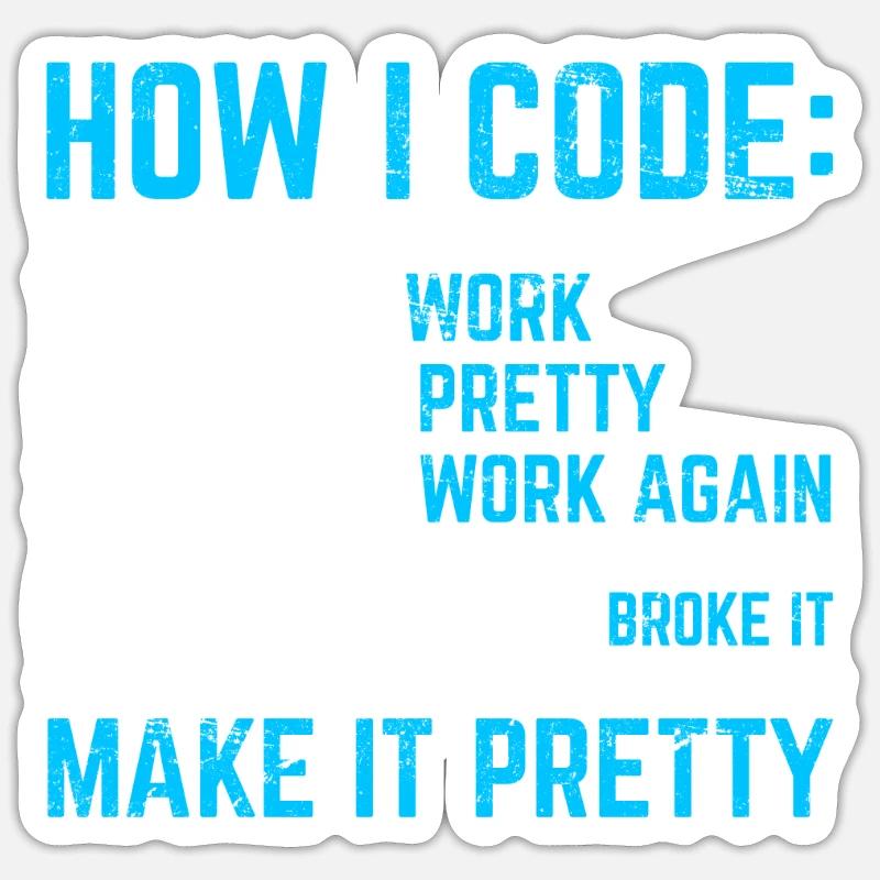 Programmeur Codeur Développeur de logiciels Programming Co Sticker taille S (10 x 10 cm)