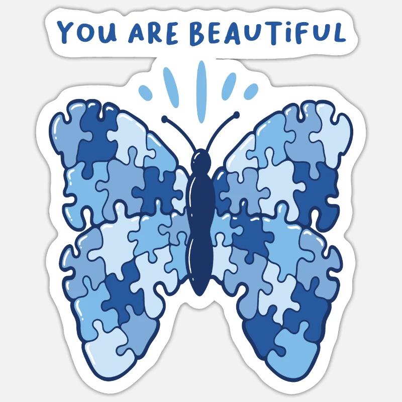 Patchwork Butterfly Be Beautiful Butterfly Sticker size S (10 x 10 cm)