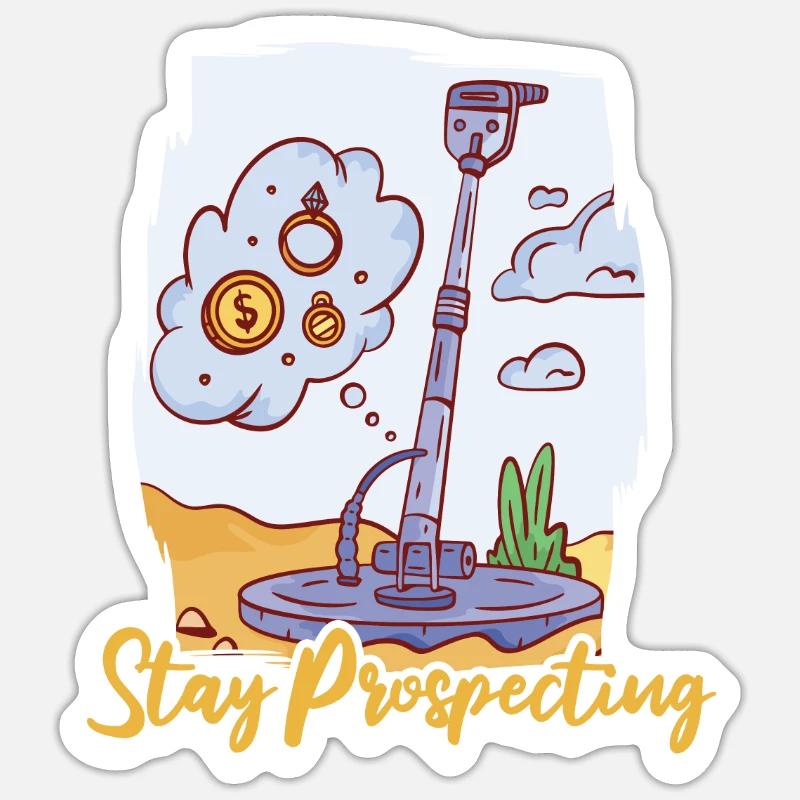 Prospectors Digging Treasure - Sticker size S (10 x 10 cm) - white matte