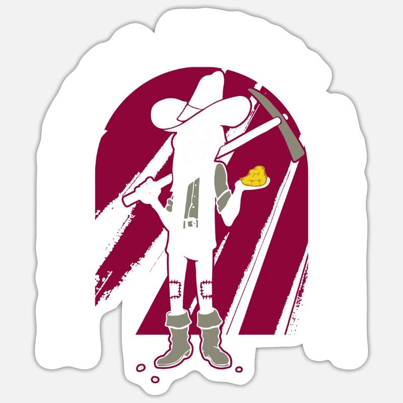 Prospectors Digging Treasure - Sticker size S (10 x 10 cm) - white matte