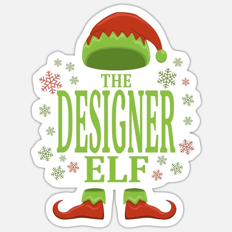 Designer Elfe de Noël Sticker taille S (10 x 10 cm)