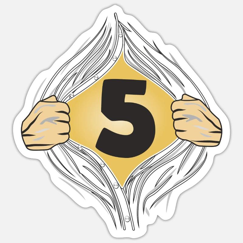 5 HEMD AUFZIEHEN - Sticker Größe S (10 x 10 cm) - Mattweiß