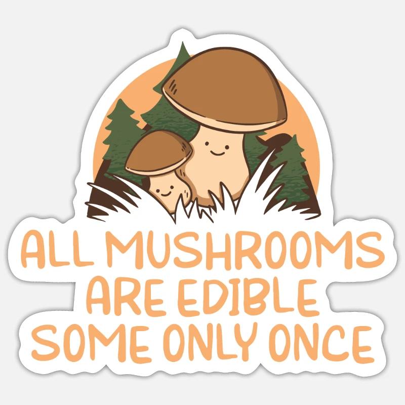 Pilzjäger Pilzjäger Geschenke - Sticker Größe S (10 x 10 cm) - Mattweiß