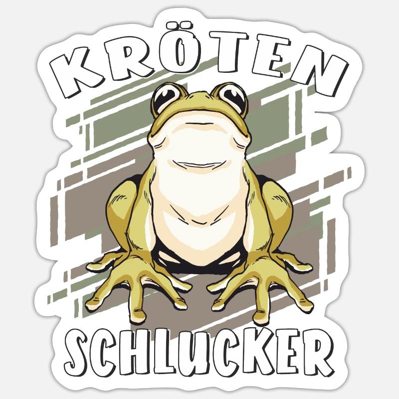 KRÖTEN SCHLUCKER - Sticker Größe S (10 x 10 cm) - Mattweiß