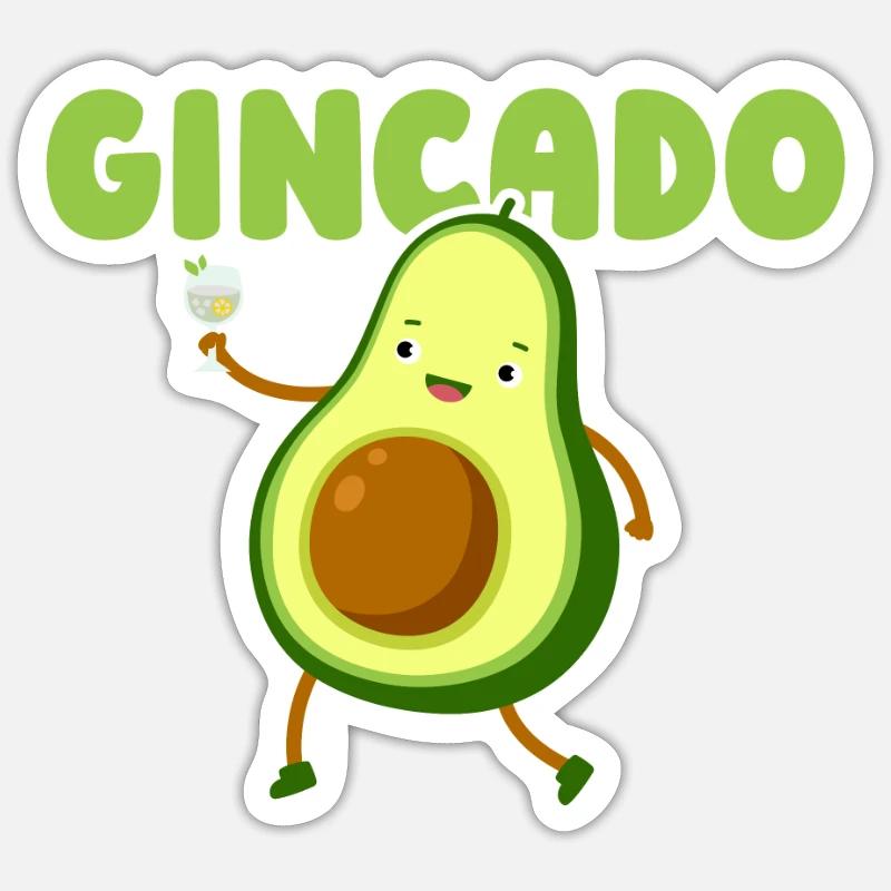 Gin Avocado - Sticker size S (10 x 10 cm) - white matte