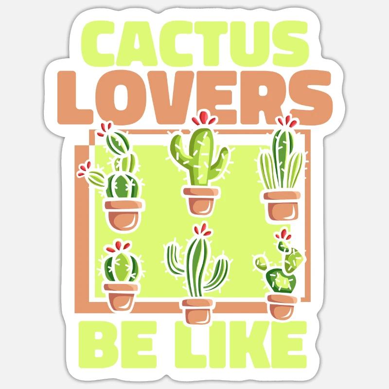 Kaktus Garten - Sticker Größe S (10 x 10 cm) - Mattweiß