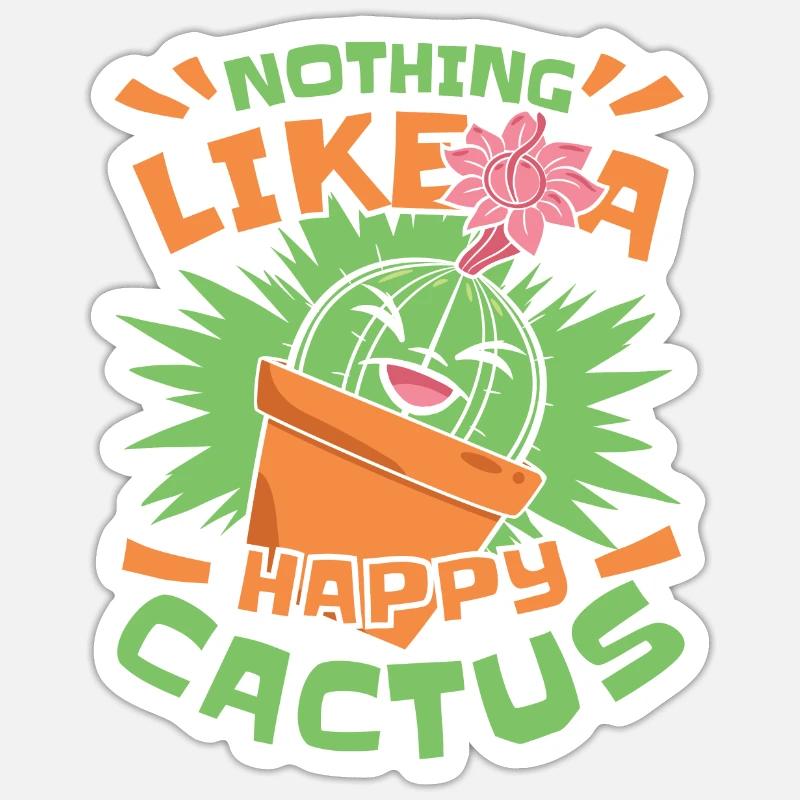 Jardin de cactus - Sticker taille S (10 x 10 cm) - blanc mat