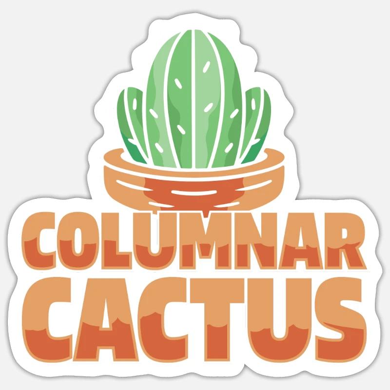 Jardin de cactus - Sticker taille S (10 x 10 cm) - blanc mat