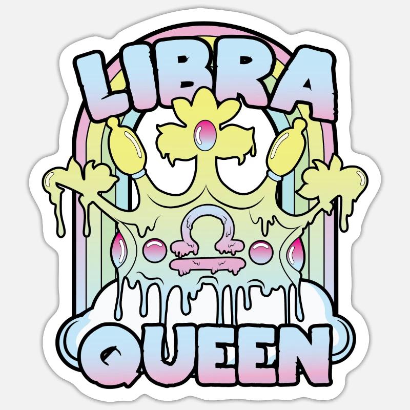 Libra Queen - Sticker size S (10 x 10 cm) - white matte