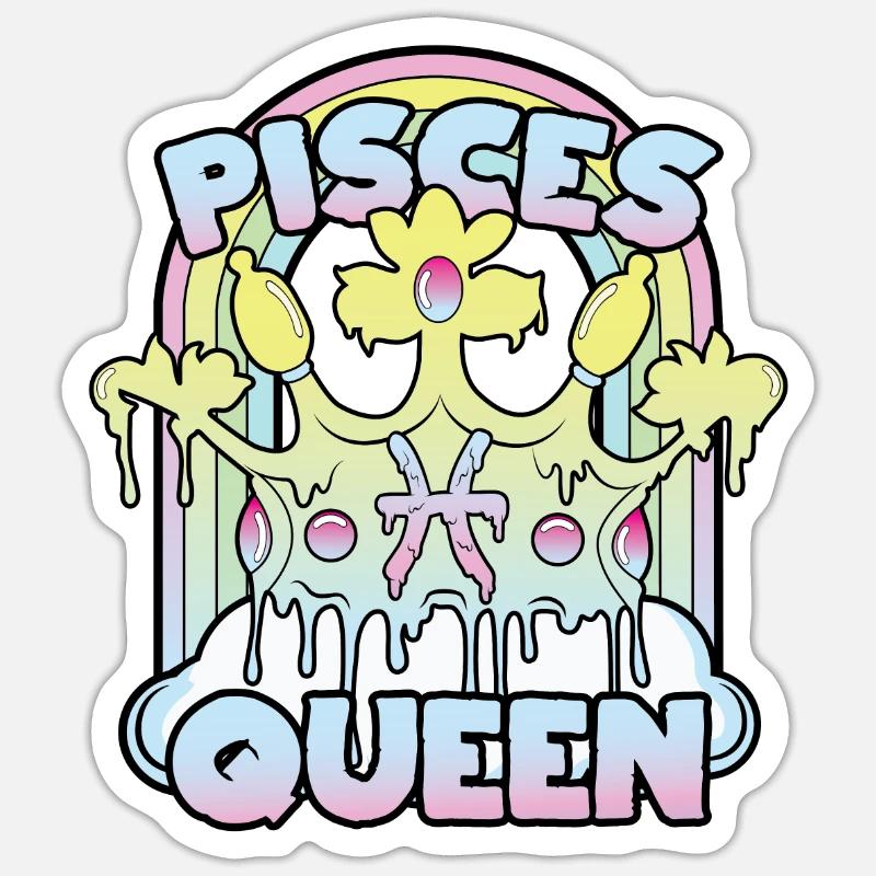 Pisces Queen - Sticker size S (10 x 10 cm) - white matte