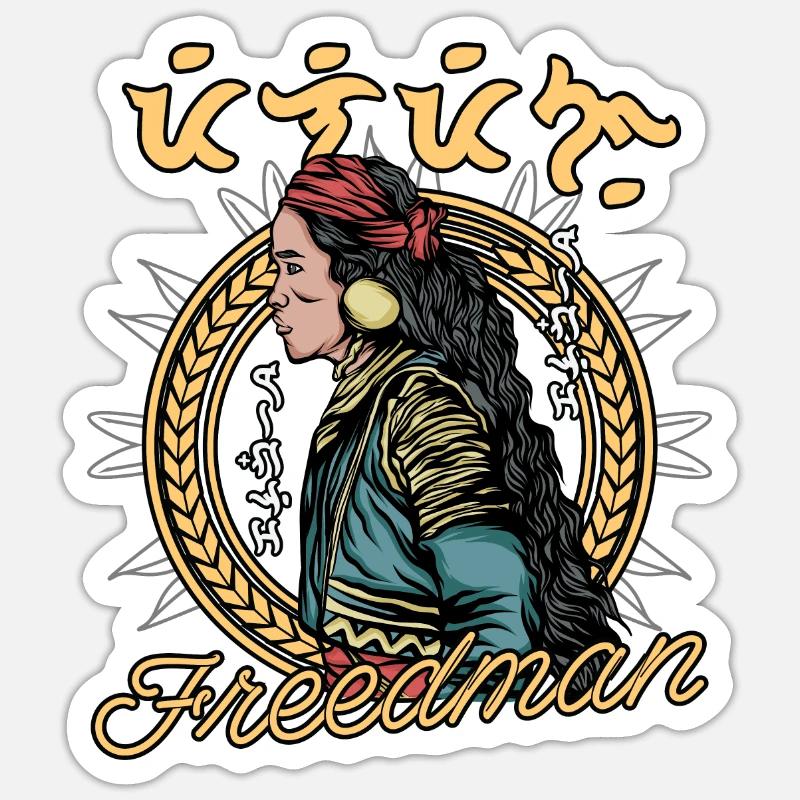 Amérindiens - Sticker taille S (10 x 10 cm) - blanc mat