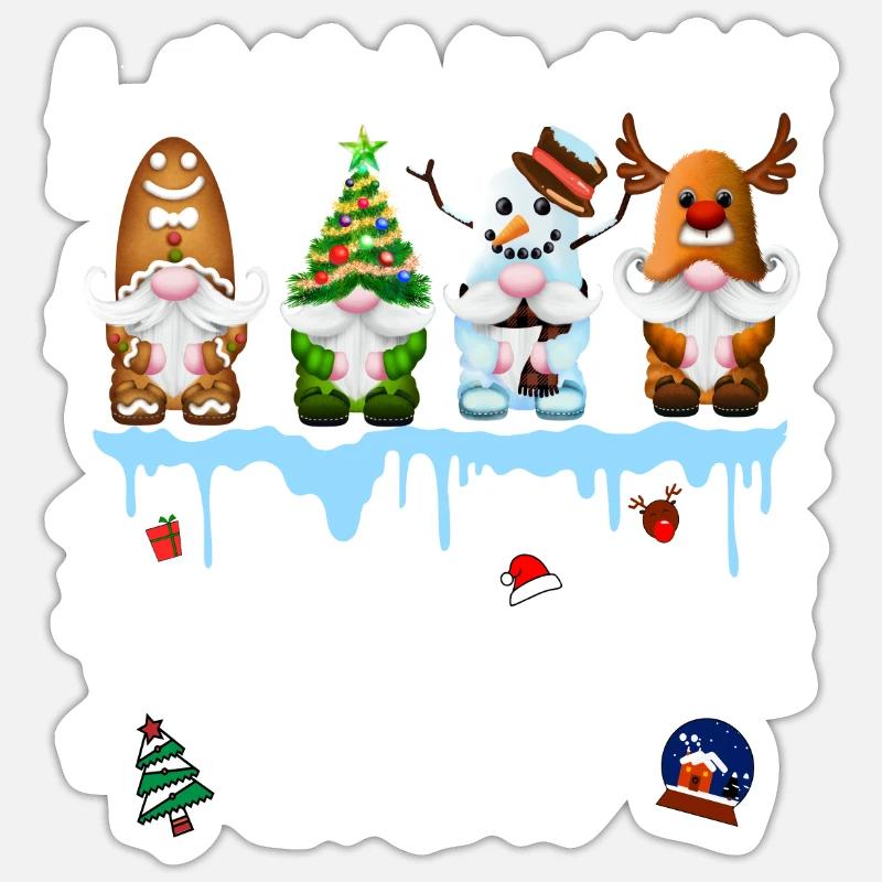 Candy Cane Crew - Sticker taille S (10 x 10 cm) - blanc mat