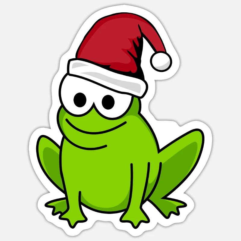 Frog Comic Christmas - Sticker size S (10 x 10 cm) - white matte