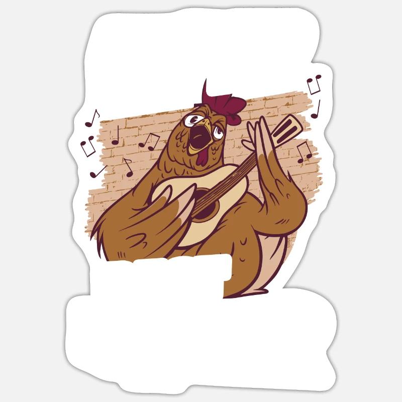Poulet - Sticker taille S (10 x 10 cm) - blanc mat